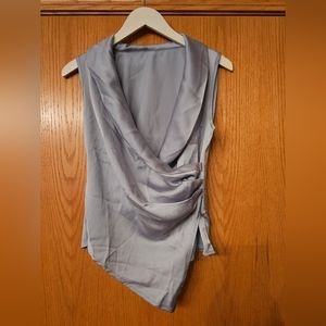 Silver sleeveless top - size large